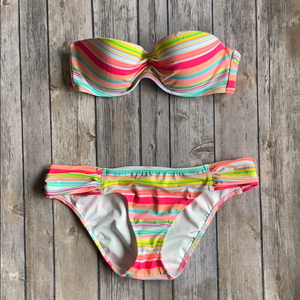 VS Strapless Striped Bikini size 32B/S
